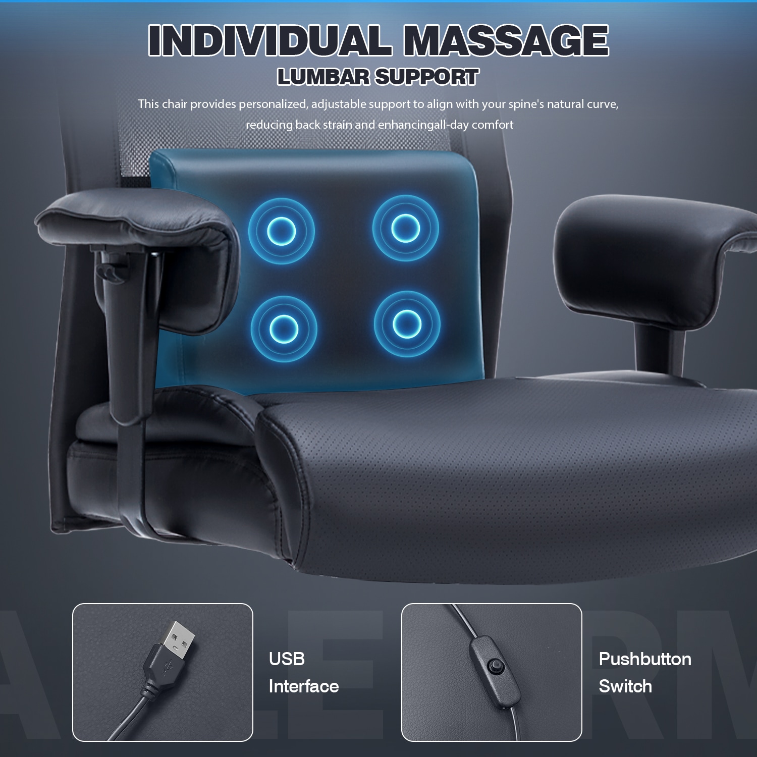 600lbs Massage Big And Tall Office Chair, Plus Size Computer Chair With Extra Wide Seat Large Wheels, Heavy Duty Executive Office Chairs, Mesh High Back Desk Chairs With Lumbar Support, Black_voghion.com